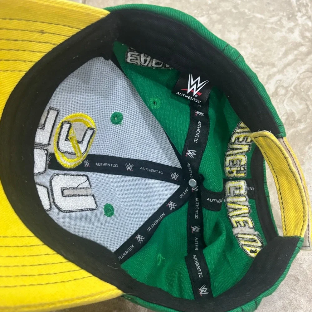 WWE John Cena U C ME Baseball Cap Green Yellow Hustle Loyalty Respect Hat